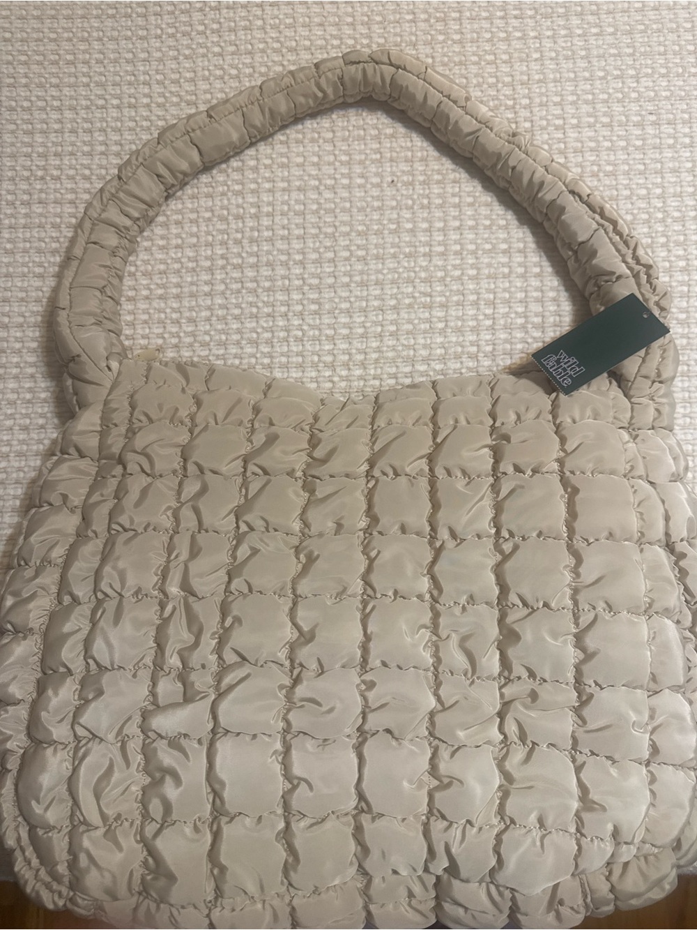 wild fable Quilted Loop-Detail Shoulder Tote in Beige - Picture 5 of 8